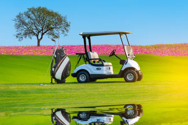 How to Handle a Golf Cart Accident Claim in Melbourne, FL - golf parked in the golfing area
