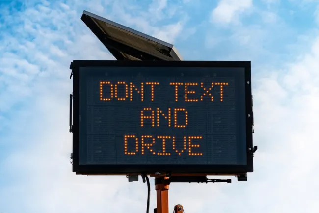 How Many Car Accidents Are Caused by Texting and Driving - don't text and drive sign