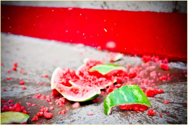 Watermelon Truck Tips Over, Injuring Two - watermelon